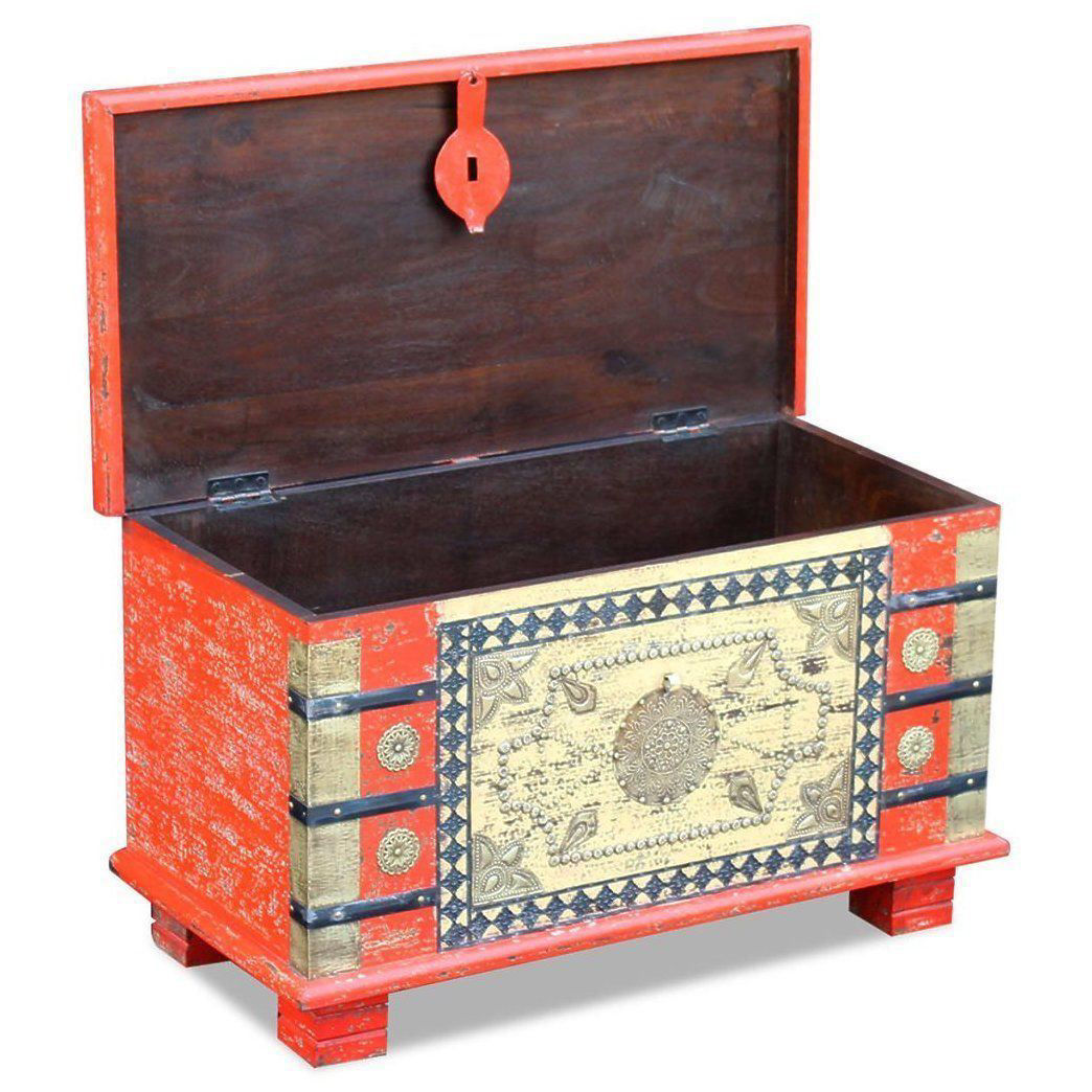 / Living Room Storage Chest Red Mango Wood
