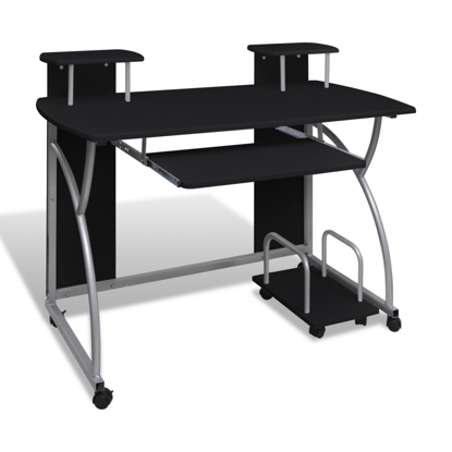 Picture of Mobile Computer Desk Pull Out Tray Finish - Black