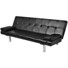 Picture of Modern Adjustable Futon Couch Sofa Bed with Two Pillows - Black