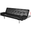 Picture of Modern Adjustable Futon Couch Sofa Bed with Two Pillows - Black