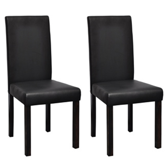 Picture of Modern Artificial Leather Wooden Dining Chair -Black 2 pc