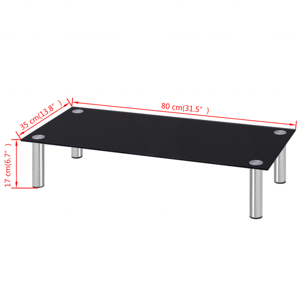 / Monitor Riser/TV Stand 31" Glass Black