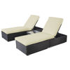 Picture of Outdoor Lounge Chairs with Table - 3 Piece Black