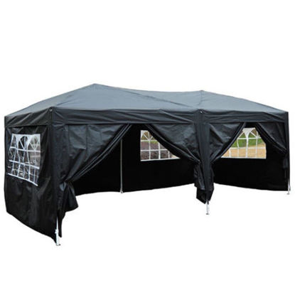 Picture of Outdoor 10' x 20' Tent Canopy with 6 Walls - Black