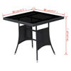 Picture of Outdoor Dining Set - Poly Rattan - Black