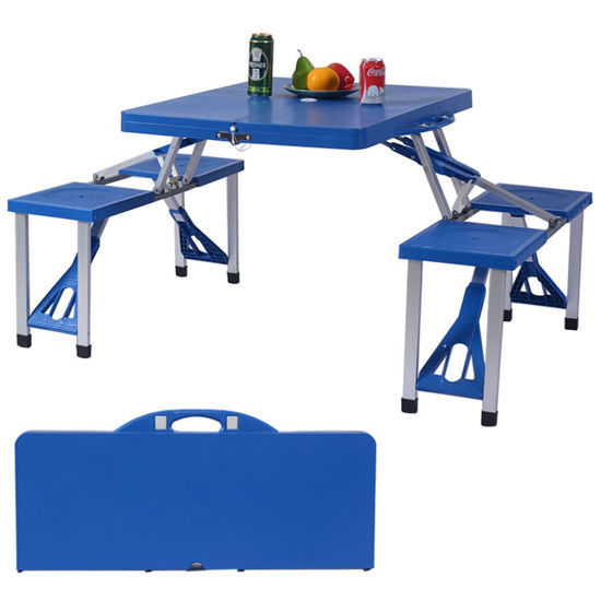 Picture of Outdoor Foldable Picnic Table with Bench