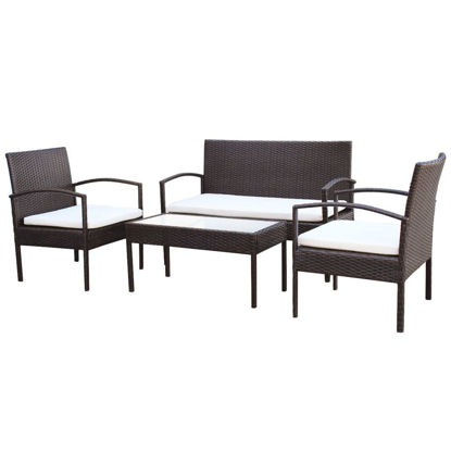 Picture of Outdoor Garden Sofa Set - Poly Rattan - Brown