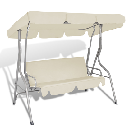 Picture of Outdoor 3-Person Swing Bench - Sand White