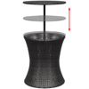 Picture of Outdoor Ice Cooler Bucket Table Poly Rattan - Black