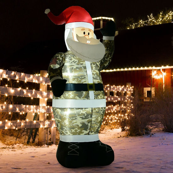 Picture of Outdoor Inflatable Christmas Military Santa Claus