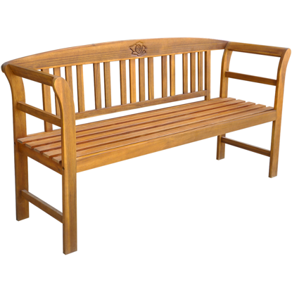 Picture of Outdoor Patio Rose Garden Bench - Acacia Wood
