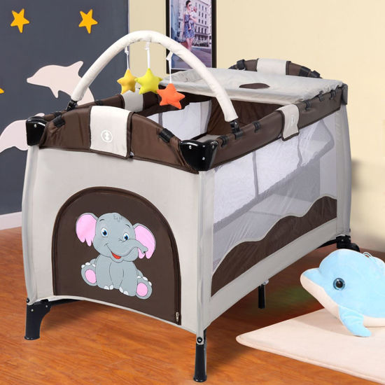 Picture of Portable Infant Bassinet Bed - Coffee