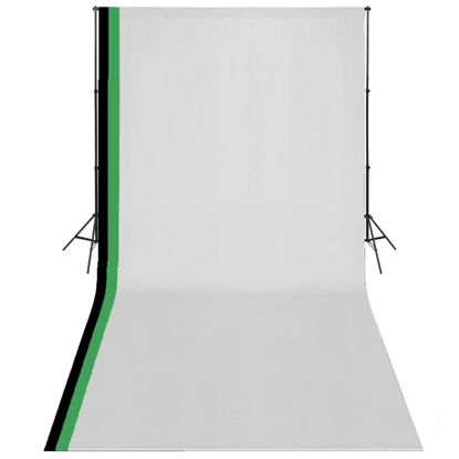 Picture of Photo Studio Kit 3 Cotton Backdrops Adjustable Frame 10x20 ft