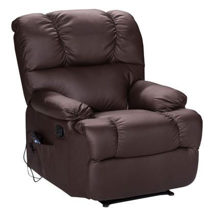 Picture of Recliner Heated Massage Chair With Control Brown