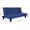 Picture of Recliner Lounger Microfiber Futon Folding Couch Sofa Bed 6" Mattress Sleep Blue
