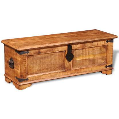 Picture of Rustic Rough Storage Chest Trunk Handmade Coffee Table - Mango Solid Wood