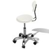 Picture of Salon Spa Stool Round Seat with Backrest - White