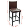 Picture of Set of 2 Modern Brown Artificial Leather Bar Stool