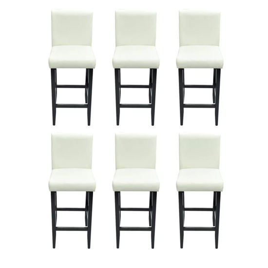 Picture of Set of 6 Modern White Artificial Leather Bar Stools