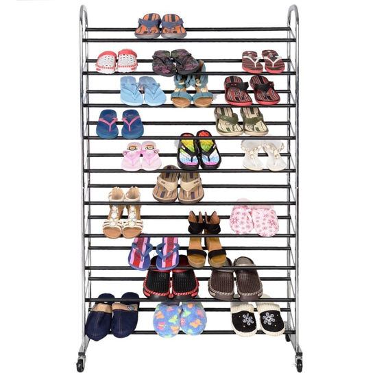 Picture of Shoe Rack Tower Chrome Metal 50 Pair