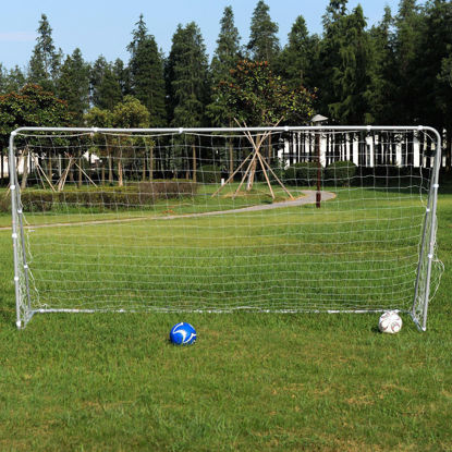Picture of Soccer Goal 12' x 6' Football With Net Velcro Straps, Anchor Ball Training Sets