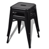 Picture of Stackable Small Metal Stool - Black 2 pcs