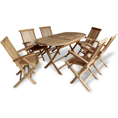 Picture of Teak Seven Piece Outdoor Dining Set