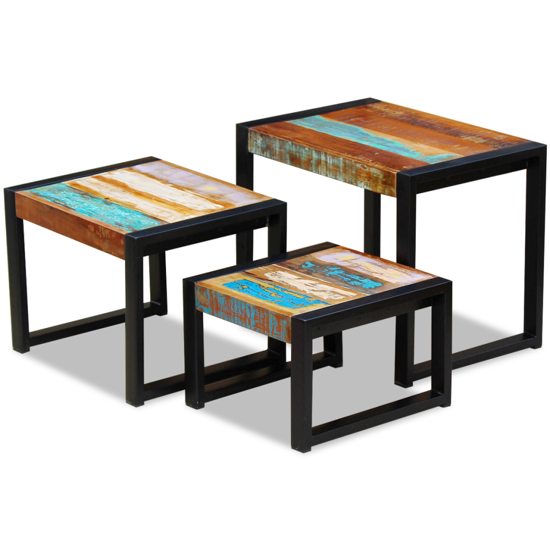 Picture of Three Piece Nesting Tables Solid Reclaimed Wood