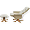 Picture of TV Armchair Recliner Artificial Leather Cream White with Footrest