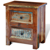 Picture of Vintage Bedside Nightstand Cabinet with 2 Drawers - Reclaimed Solid Wood