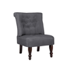 Picture of Vintage French Fabric Chair Accent with Tufted Back - Gray
