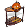 Picture of Vintage Wooden Globe Wine Rack Bar Cabinet Bottle Holder with Table Trolley