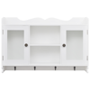 Picture of White MDF Wall Cabinet Display Shelf Book/DVD/Glass Storage