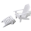 Picture of Wood Chair with Ottoman/Stool White