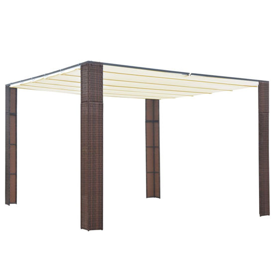 Picture of Outdoor Rattan Roof Gazebo Tent - Brown and Cream