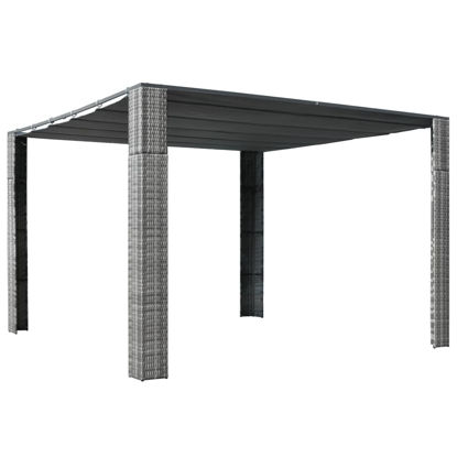 Picture of Outdoor Rattan Roof Gazebo Tent - Gray and Anthracite