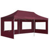 Picture of Outdoor Folding Aluminum Gazebo Tent with Walls - Wine Red