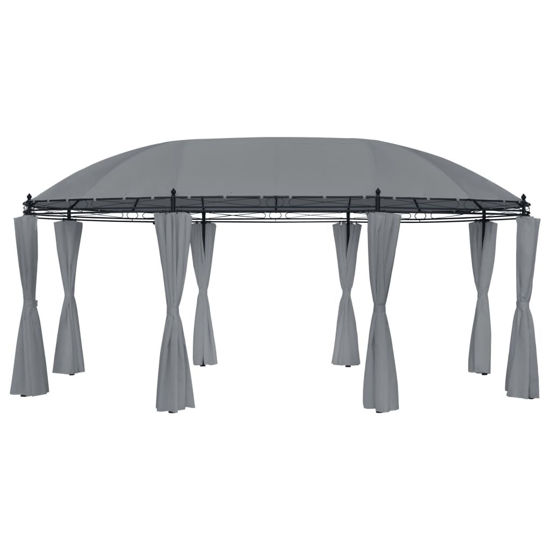 Picture of Outdoor Gazebo Tent with Curtains - Anthracite