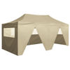 Picture of Outdoor Steel Gazebo Folding Party Tent with 4 Sidewalls - Cream