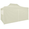 Picture of Outdoor Steel Gazebo Folding Party Tent with 4 Sidewalls - Cream