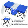 Picture of Outdoor Picnic Table Cooler with Chairs - Blue