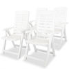 Picture of Outdoor Reclining Chairs - White 4 pcs