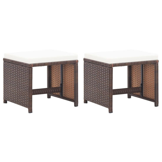 Picture of Outdoor Patio Stools - Brown 2 pcs