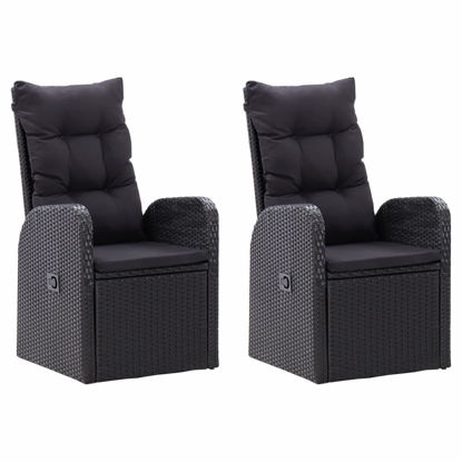 Picture of Outdoor Reclining Chairs - 2 pcs Black