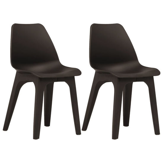 Picture of Outdoor Plastic Chairs - 2 pcs Brown