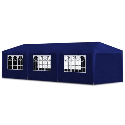 Picture of Outdoor 10' x 30' Canopy Gazebo Party Tent with 8 Walls - Blue