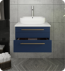 Picture of Lucera 24" Royal Blue Wall Hung Modern Bathroom Cabinet w/ Top & Vessel Sink