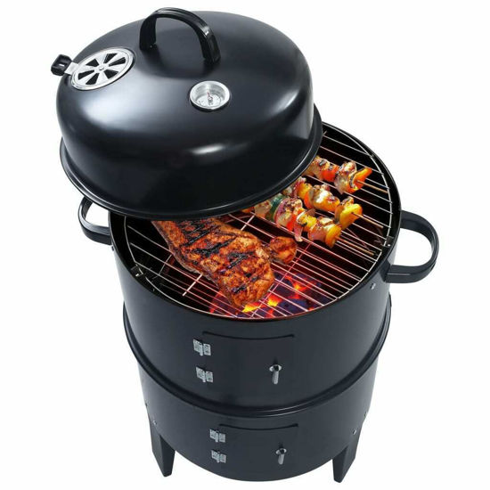 Picture of Outdoor BBQ Grill Smoker 3-in-1