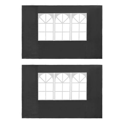 Picture of Outdoor Tent Sidewalls with Window - 2 pc Anthracite