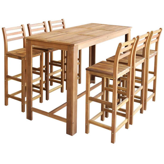 Picture of Wooden Bar Table with Chairs - 7pc